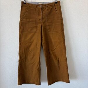 Bridge & Burn Cropped Pants Women 27 Brown Wide‎ Leg Utility Patch Pocket Ankle